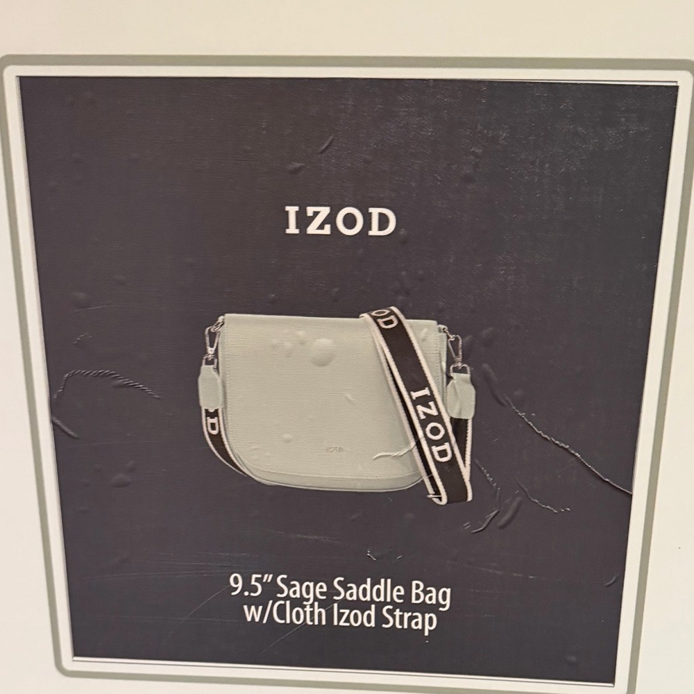 IZOD Light Green Saddle Bag with Logo Strap